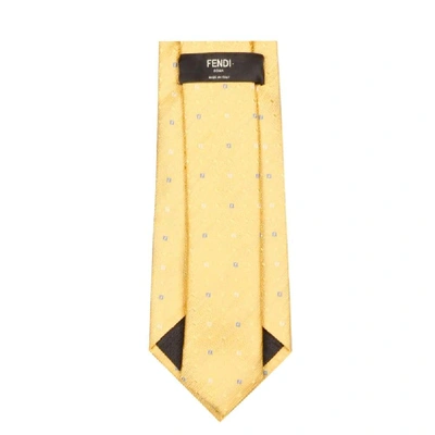 Shop Fendi Yellow Silk Tie