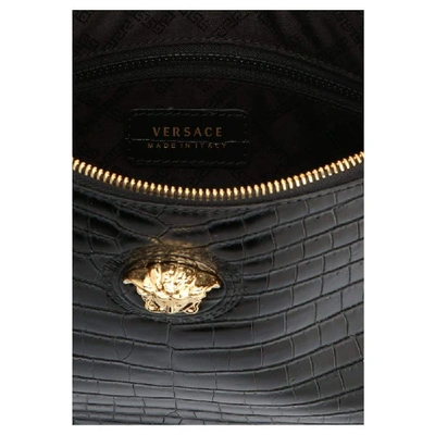 Shop Versace Black Leather Pouch
