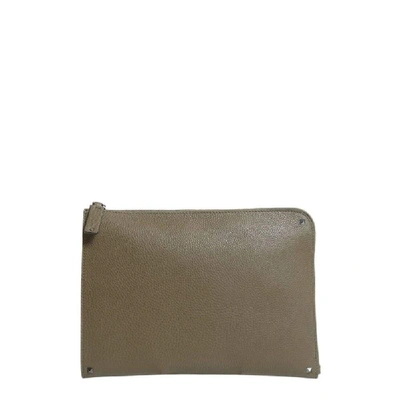 Shop Valentino Green Leather Pouch