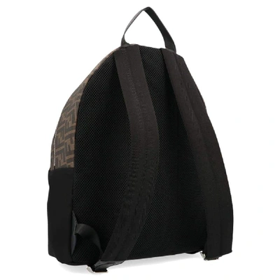 Shop Fendi Men's Black Synthetic Fibers Backpack