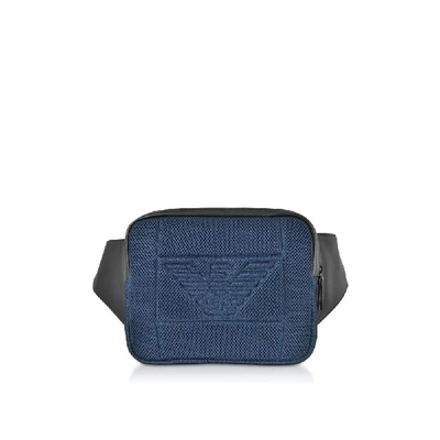 Shop Emporio Armani Men's Blue Polyester Belt Bag