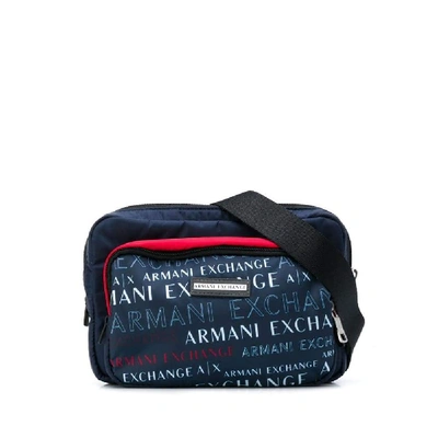 Shop Armani Exchange Blue Polyamide Belt Bag