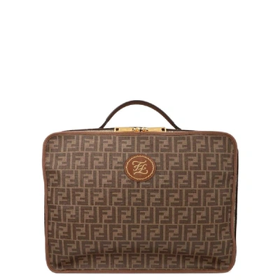 Shop Fendi Men's Brown Leather Travel Bag