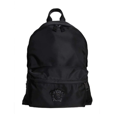 Shop Versace Men's Black Polyester Backpack