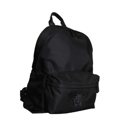 Shop Versace Men's Black Polyester Backpack