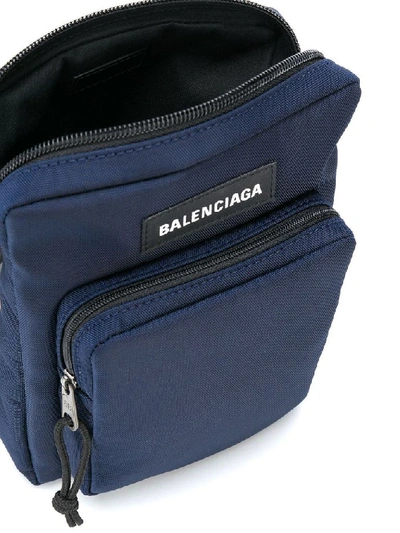 Shop Balenciaga Men's Blue Polyamide Messenger Bag