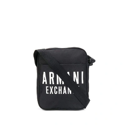 Shop Armani Exchange Black Messenger Bag