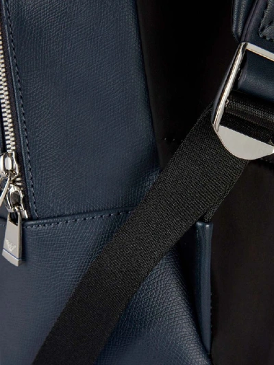 Shop Emporio Armani Blue Leather Backpack