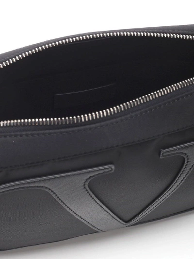 Shop Valentino Black Leather Messenger Bag