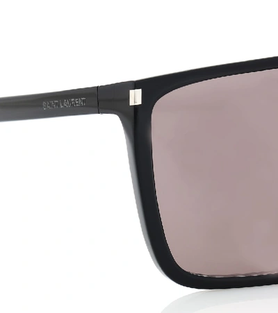 Shop Saint Laurent Sl 364 Square Sunglasses In Black-black-black