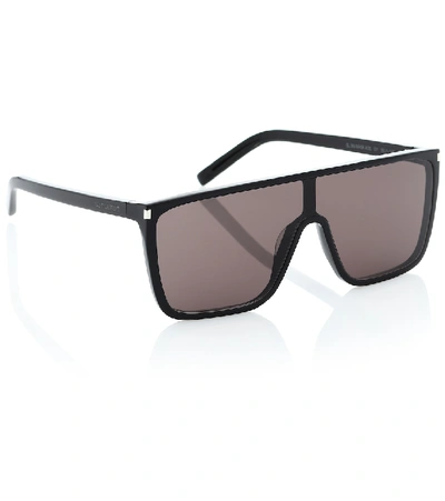 Shop Saint Laurent Sl 364 Square Sunglasses In Black-black-black