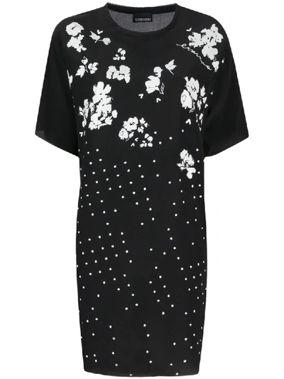 Shop Ermanno Ermanno Floral Dotted Print Dress In Black