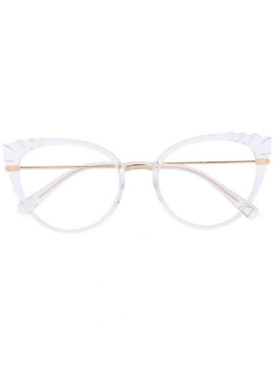 Shop Dolce & Gabbana Cat Eye Glasses In White