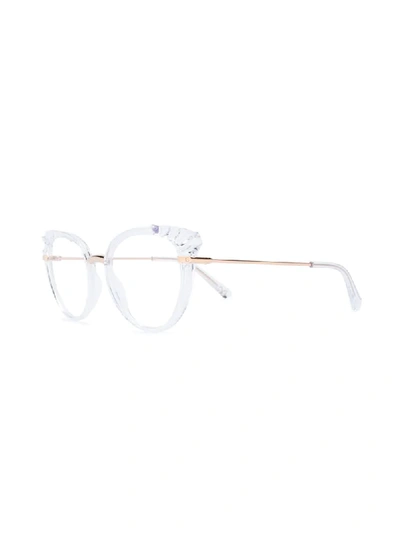 Shop Dolce & Gabbana Cat Eye Glasses In White