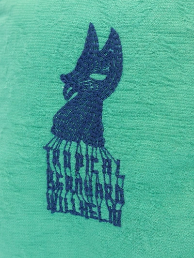 Shop Bernhard Willhelm Bad Boy Embroidered Messenger Bag In Green