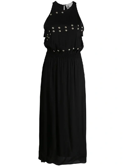 Shop 8pm Studded Maxi Dress In Black