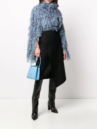 Shop Ports 1961 Mohair Oversized Knit Top In Blue