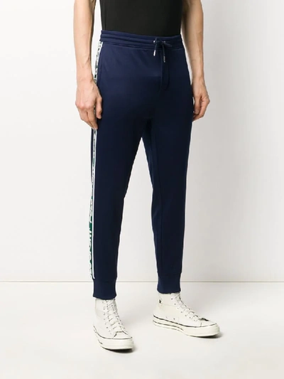 Shop Ralph Lauren Logo Side Panel Track Trousers In Blue