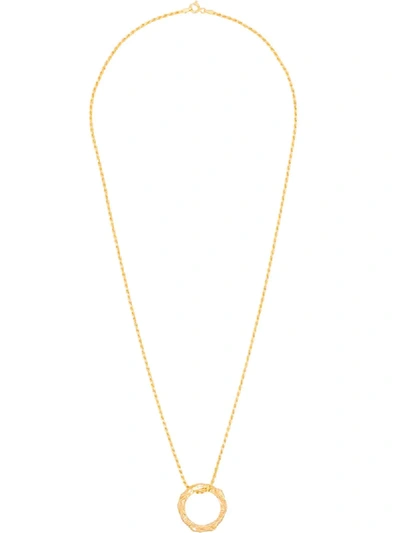 Shop Hermina Athens Full Moon Necklace In Gold