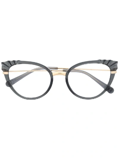 Shop Dolce & Gabbana Cat Eye Glasses In Black