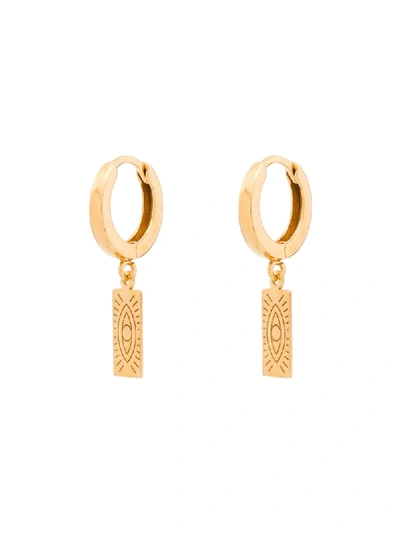 Shop Hermina Athens Delian Huggie Charm Earrings In Gold