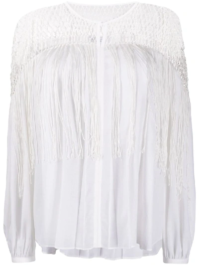 GABRIELA HEARST TASSEL FRINGED BLOUSE 