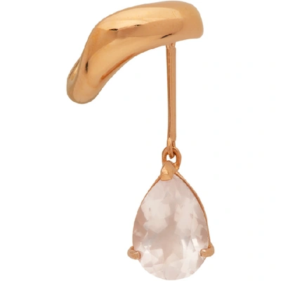 Shop Alan Crocetti Ssense Exclusive Gold And Pink Single Amethyst Drop Ear Cuff In Rose Gold