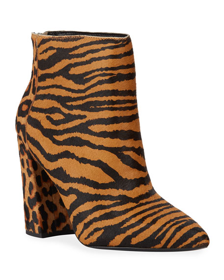 tiger print ankle boots