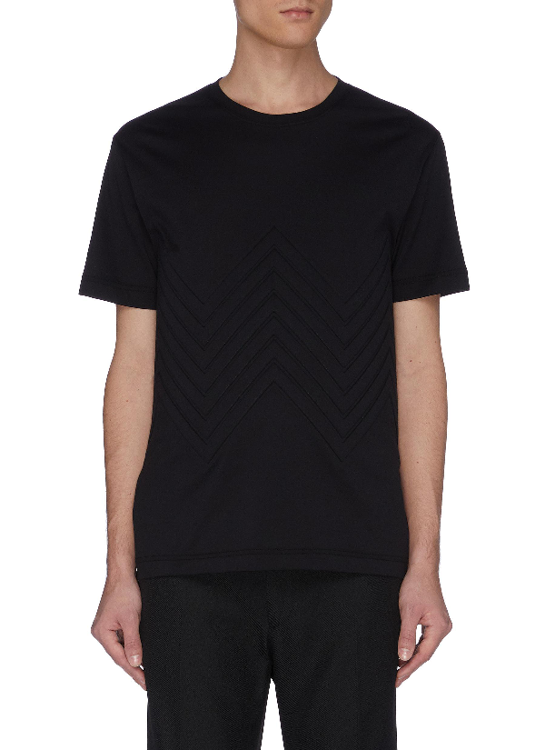 Bottega Veneta Chevron Panelled T-shirt In Black | ModeSens