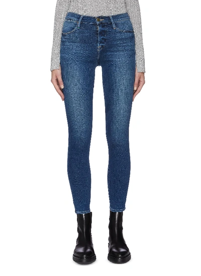 Shop Frame 'le High Skinny' Jeans In Blue
