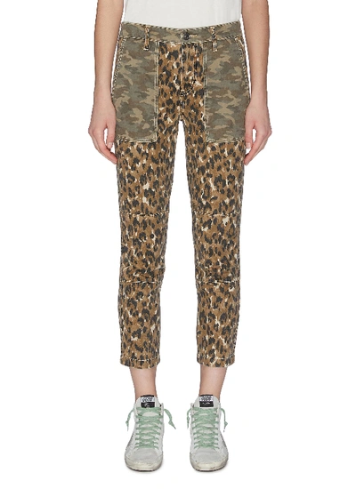 Shop Current Elliott 'the Clean Weslan' Leopard Print Pants In Green