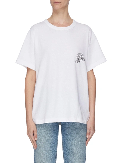 Shop Alexander Wang T Warped Logo Print T-shirt In White