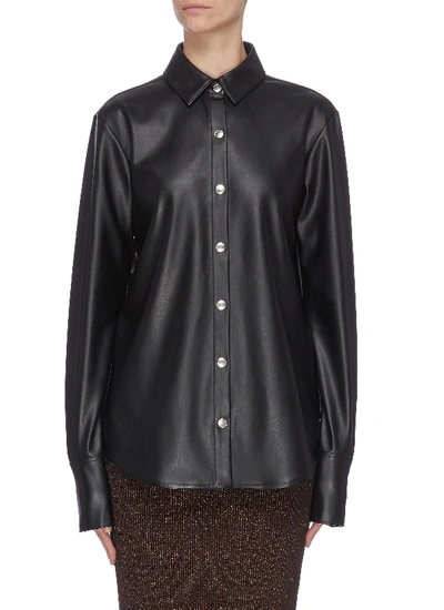 Shop Alexander Wang T Faux Leather Shirt In Black