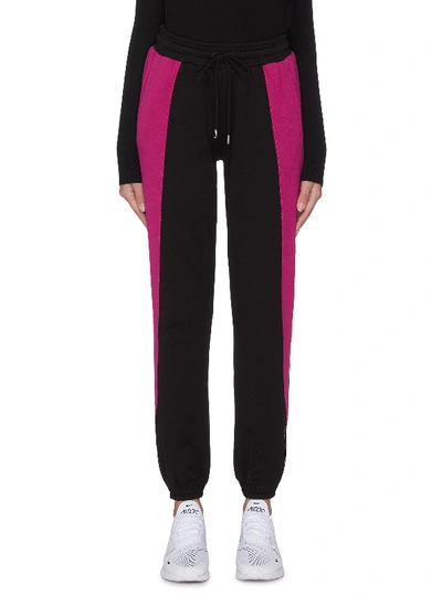 Shop Ninety Percent Colour Block Panel Sweatpants In Purple,black