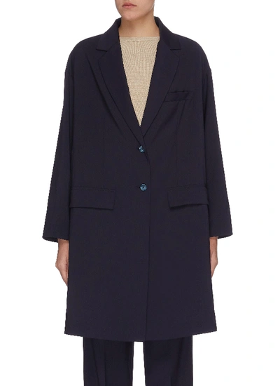 Shop Barena Venezia 'giordana' Notch Lapel Overcoat In Blue