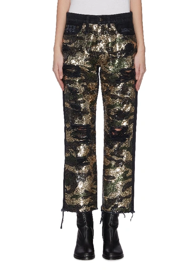 Shop R13 Camo Sequin Boyfriend Jeans In Multi-colour