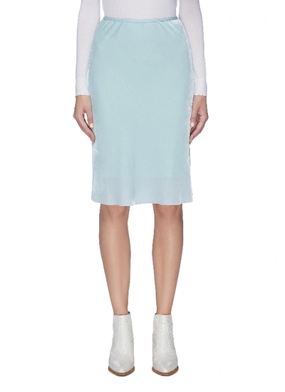 Shop Helmut Lang Velvet Slip Skirt In Blue