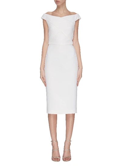 Shop Roland Mouret 'amarula' Cross Front Open Back Dress In White