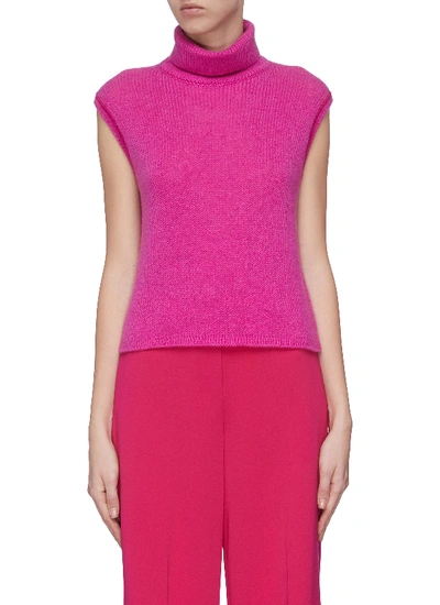 Shop The Row 'giselle' Turtleneck Sleeveless Cashmere Top In Pink