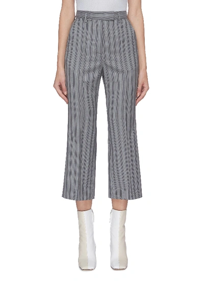 Shop Acne Studios Pinstripe Flared Wool Pants In Grey