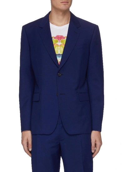 Shop Alexander Mcqueen Solid Tailored Blazer In Blue