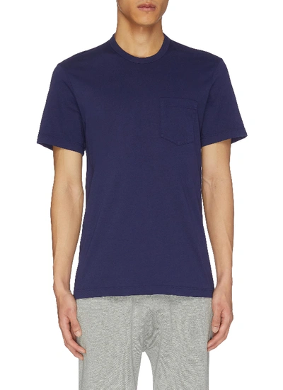 Shop James Perse Sueded Pocket Supima Cotton T-shirt In Blue