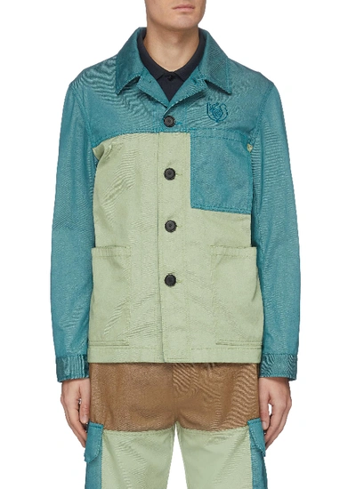 Shop Loewe Eye//nature Panelled Workwear Jacket In Green
