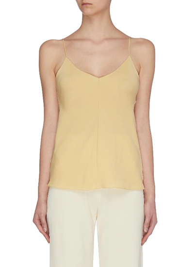 Shop The Row 'eda' Silk Georgette V-neck Camisole Top In Yellow