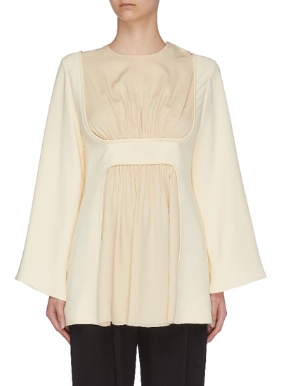 Shop The Row 'polina' Gathered Panel Silk Crepe Top In White