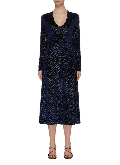 Shop Rotate Birger Christensen 'number 7' Glitter Dress In Blue