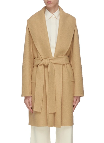 Shop The Row 'maddy' Shawl Collar Belted Wrap Coat In Neutral