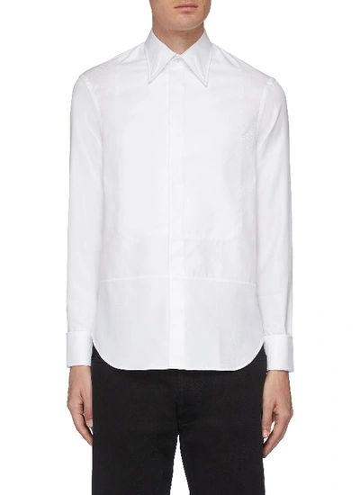 Shop Maison Margiela Bib Panelled Shirt In White