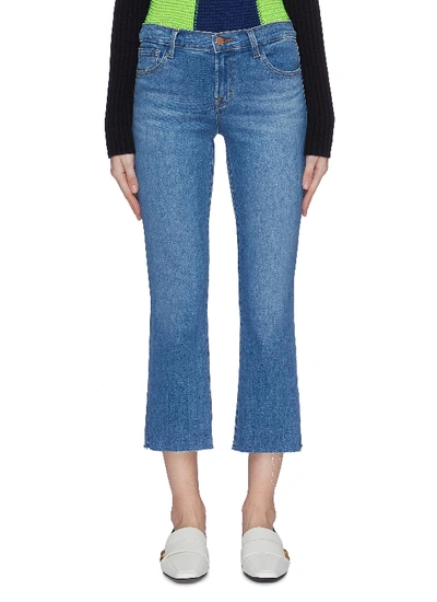 Shop J Brand 'selena' Mid Rise Crop Boot Cut Jeans In Blue