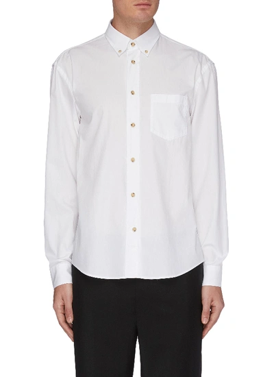 Shop Acne Studios Contrast Button Shirt In White